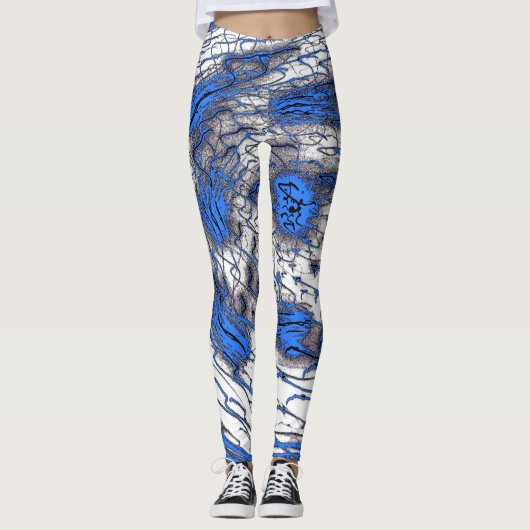 Blue Fluid Motion Leggings (Voorkant)