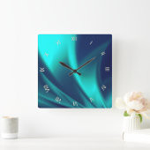 Blue Flush Vierkante Klok (Huis)