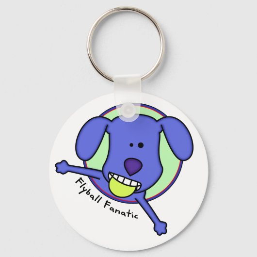 Blue Flyball Fanatic Sleutelhanger (Voorkant)