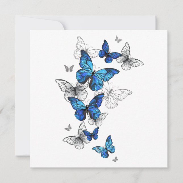 Blue Flying Butterflies Morpho (Voorkant)