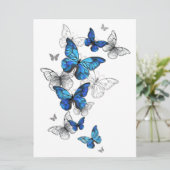 Blue Flying Butterflies Morpho (Staand voorkant)