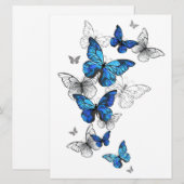 Blue Flying Butterflies Morpho (Voorkant / Achterkant)