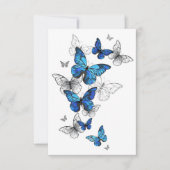 Blue Flying Butterflies Morpho Aankondiging (Voorkant)