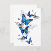 Blue Flying Butterflies Morpho Aankondiging (Voorkant / Achterkant)