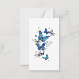 Blue Flying Butterflies Morpho Advieskaart