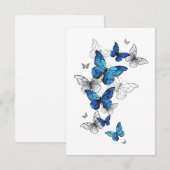 Blue Flying Butterflies Morpho Advieskaart (Voorkant / Achterkant)
