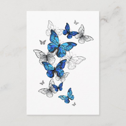 Blue Flying Butterflies Morpho Advieskaart (Voorkant)