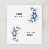 Blue Flying Butterflies Morpho Afsprakenkaart (Buitenkant ongevouwen)