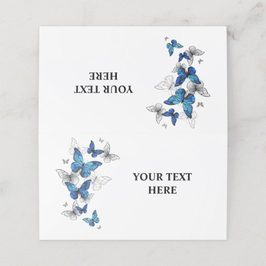 Blue Flying Butterflies Morpho Afsprakenkaart (Buitenkant ongevouwen)