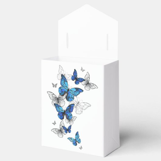 Blue Flying Butterflies Morpho Bedankdoosjes (Geopend)