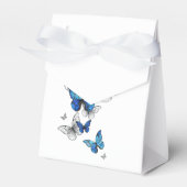 Blue Flying Butterflies Morpho Bedankdoosjes (Voorkant Zijde)