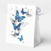 Blue Flying Butterflies Morpho Bedankdoosjes (Achterkant)