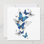 Blue Flying Butterflies Morpho Bedankkaart (Voorkant)