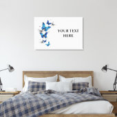 Blue Flying Butterflies Morpho Canvas Afdruk (Insitu (Slaapkamer))