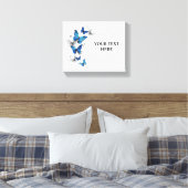 Blue Flying Butterflies Morpho Canvas Afdruk (Insitu (Slaapkamer))