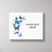 Blue Flying Butterflies Morpho Canvas Afdruk (Voorkant)