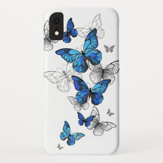 Blue Flying Butterflies Morpho Case-Mate iPhone Case (Achterkant)