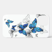 Blue Flying Butterflies Morpho Case-Mate iPhone Case (Achterkant (horizontaal))
