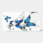 Blue Flying Butterflies Morpho Case-Mate iPhone Case (Achterkant (horizontaal))