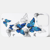 Blue Flying Butterflies Morpho Case-Mate iPhone Case (Achterkant (horizontaal))