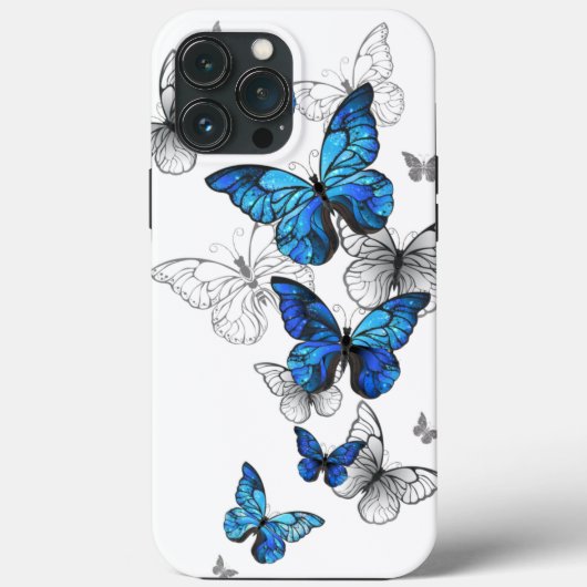 Blue Flying Butterflies Morpho Case-Mate iPhone Case (Achterkant)