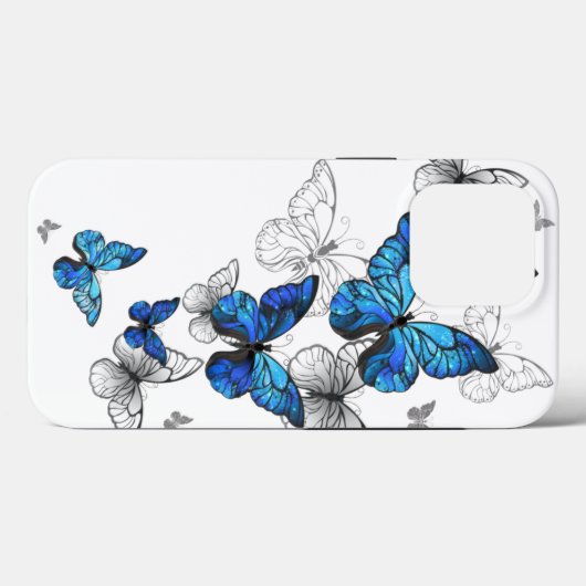 Blue Flying Butterflies Morpho Case-Mate iPhone Case (Achterkant (horizontaal))
