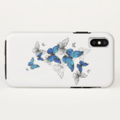 Blue Flying Butterflies Morpho Case-Mate iPhone Case (Achterkant (horizontaal))