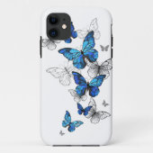 Blue Flying Butterflies Morpho Case-Mate iPhone Case (Achterkant)