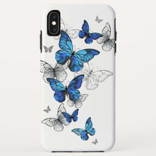 Blue Flying Butterflies Morpho Case-Mate iPhone Case (Achterkant)