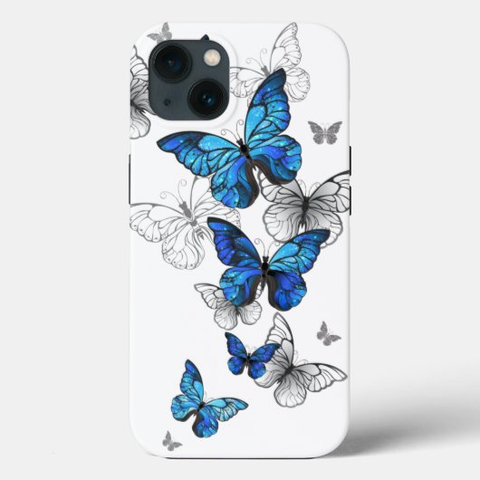 Blue Flying Butterflies Morpho Case-Mate iPhone Case (Achterkant)
