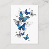 Blue Flying Butterflies Morpho Contactkaartje (Voorkant)