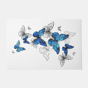 Blue Flying Butterflies Morpho Deurmat