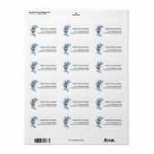 Blue Flying Butterflies Morpho Etiket (Full Sheet)