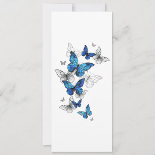 Blue Flying Butterflies Morpho Feestdagenkaart