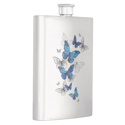 Blue Flying Butterflies Morpho Flacon (Rechts)