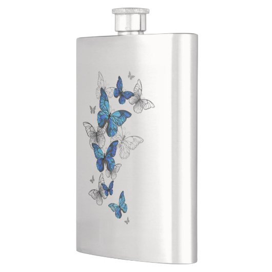 Blue Flying Butterflies Morpho Flacon (Links)