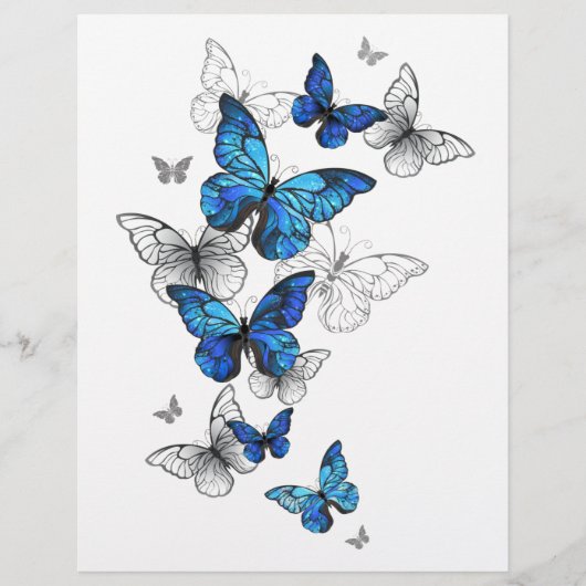 Blue Flying Butterflies Morpho Flyer (Voorkant)