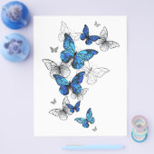 Blue Flying Butterflies Morpho Flyer (Enkel)