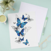 Blue Flying Butterflies Morpho Flyer (Voorkant /achterkant)