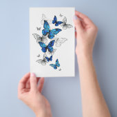Blue Flying Butterflies Morpho Flyer (Hand)