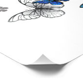 Blue Flying Butterflies Morpho Foto Afdruk (Hoek)