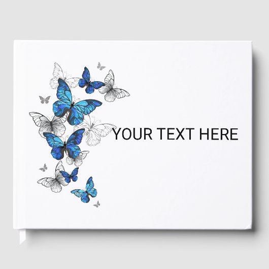 Blue Flying Butterflies Morpho Gastenboek (Voorkant)
