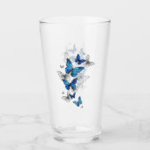 Blue Flying Butterflies Morpho Glas (Voorkant)