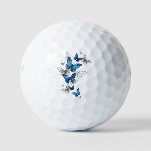Blue Flying Butterflies Morpho Golfballen (Voorkant)