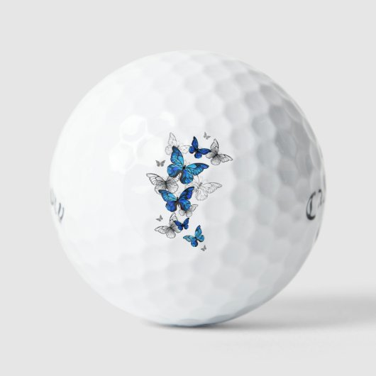 Blue Flying Butterflies Morpho Golfballen (Voorkant)