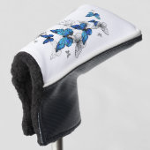 Blue Flying Butterflies Morpho Golfheadcover (3/4 voorkant)