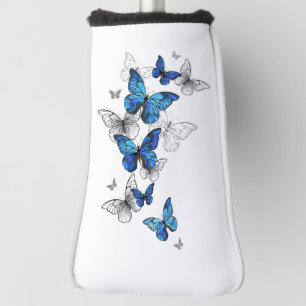 Blue Flying Butterflies Morpho Golfheadcover