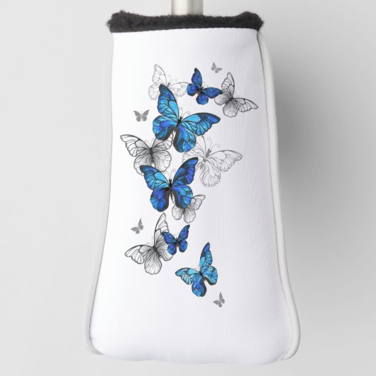 Blue Flying Butterflies Morpho Golfheadcover (Draai 90)