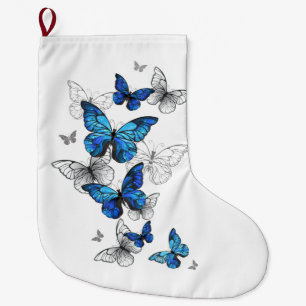 Blue Flying Butterflies Morpho Grote Kerstsok