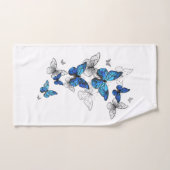 Blue Flying Butterflies Morpho Handdoek (Handdoek)
